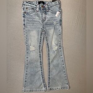 NWT Girls True Religion Light Blue Distressed Flare Jeans